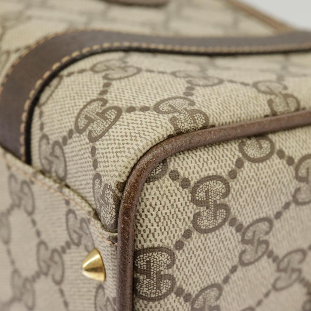GUCCI GG Supreme Hand Bag PVC Leather Beige Gold 002 58 2140 101244
