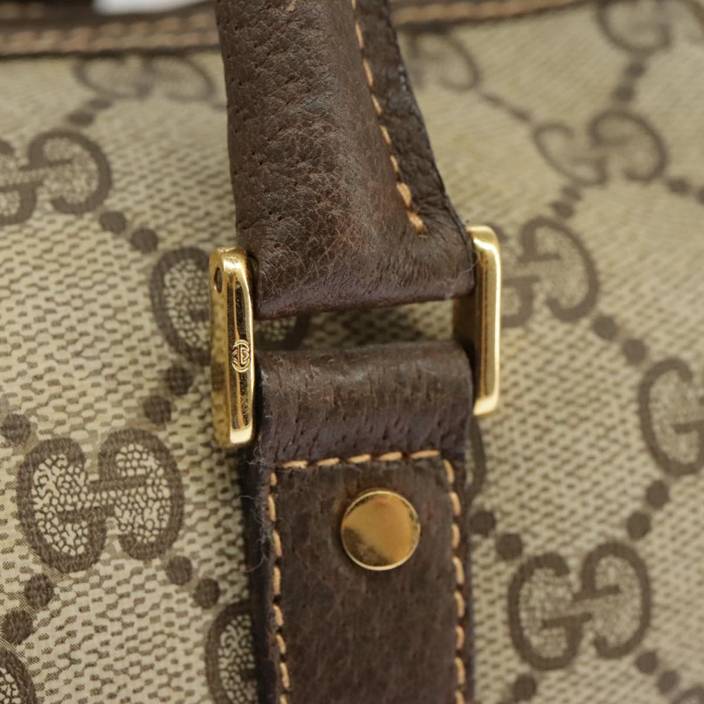 GUCCI GG Supreme Hand Bag PVC Leather Beige Gold 002 58 2140 101244