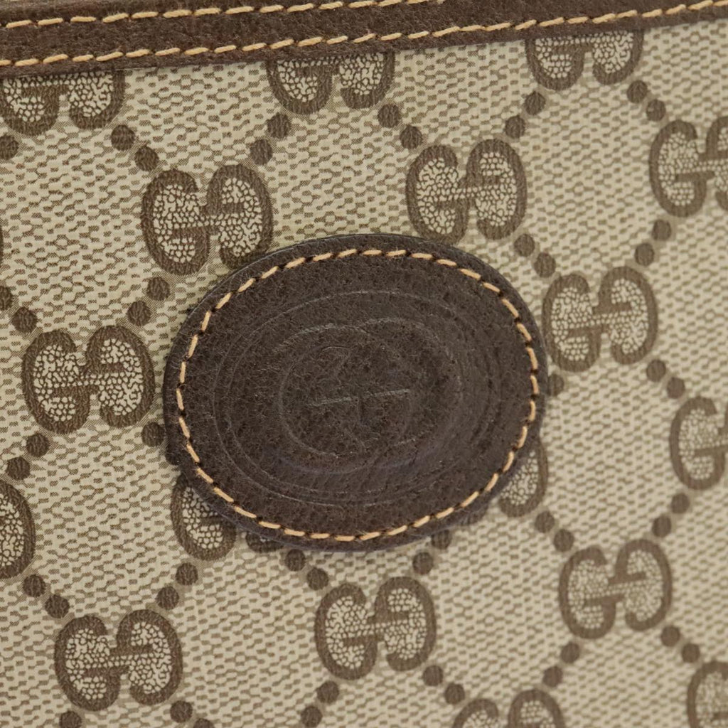 GUCCI GG Supreme Hand Bag PVC Leather Beige Gold 002 58 2140 101244