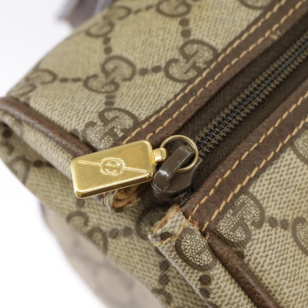 GUCCI GG Supreme Hand Bag PVC Leather Beige Gold 002 58 2140 101244