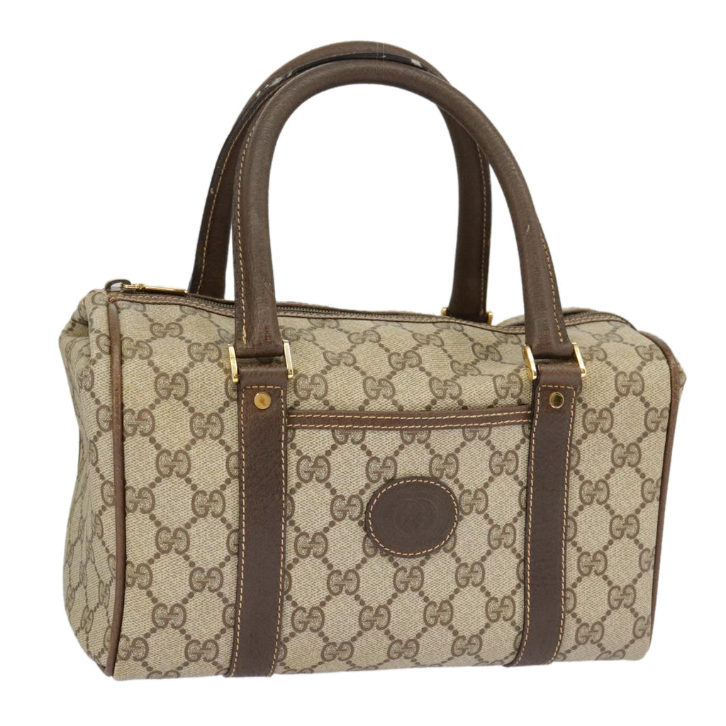 GUCCI GG Supreme Hand Bag PVC Leather Beige Gold 002 58 2140 101244