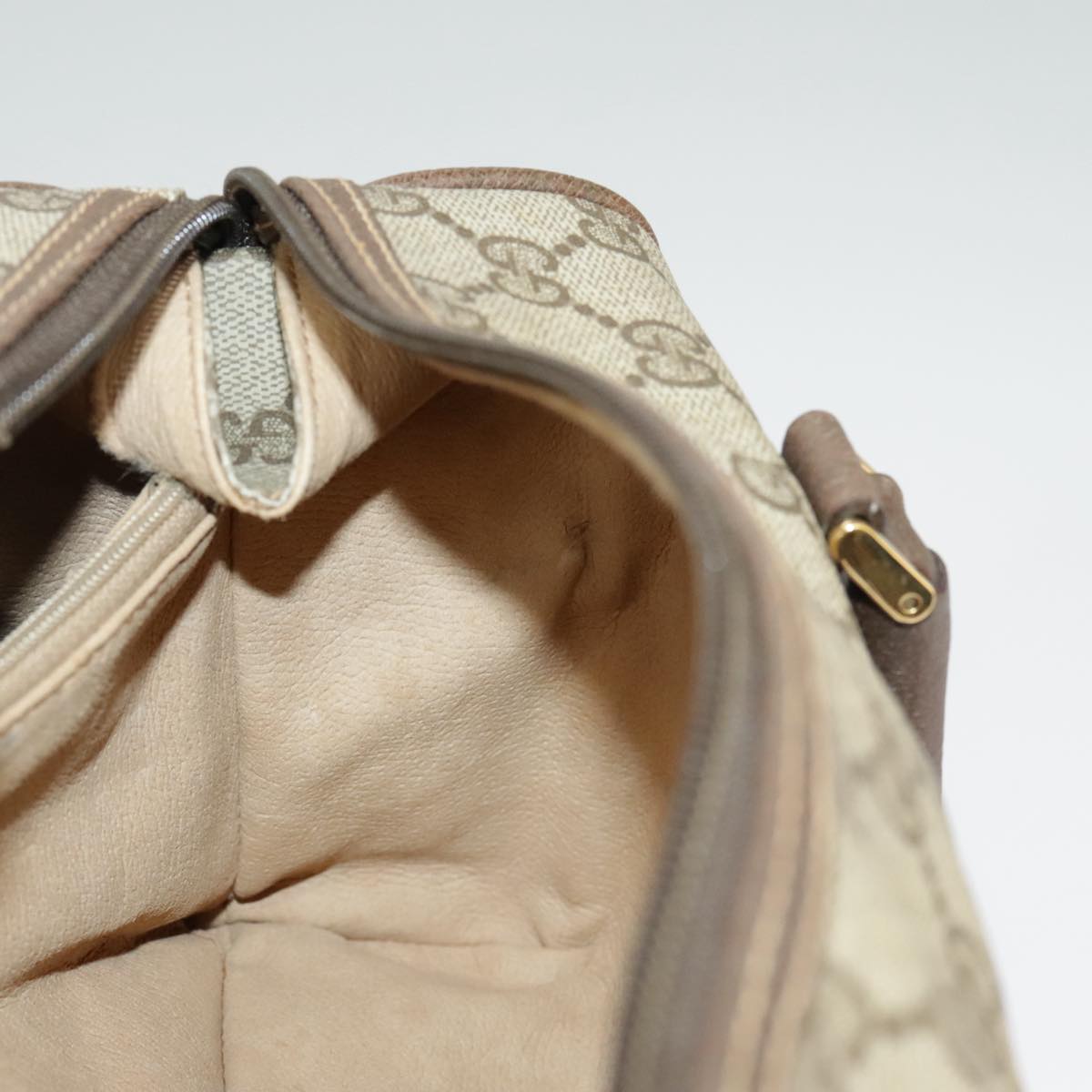 GUCCI GG Supreme Hand Bag PVC Leather Beige Gold 002 58 2140 101244