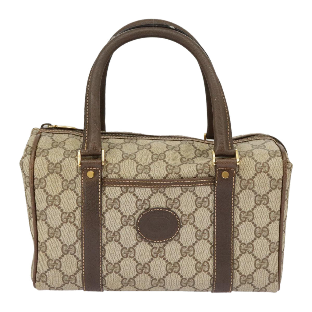 GUCCI GG Supreme Hand Bag PVC Leather Beige Gold 002 58 2140 101244