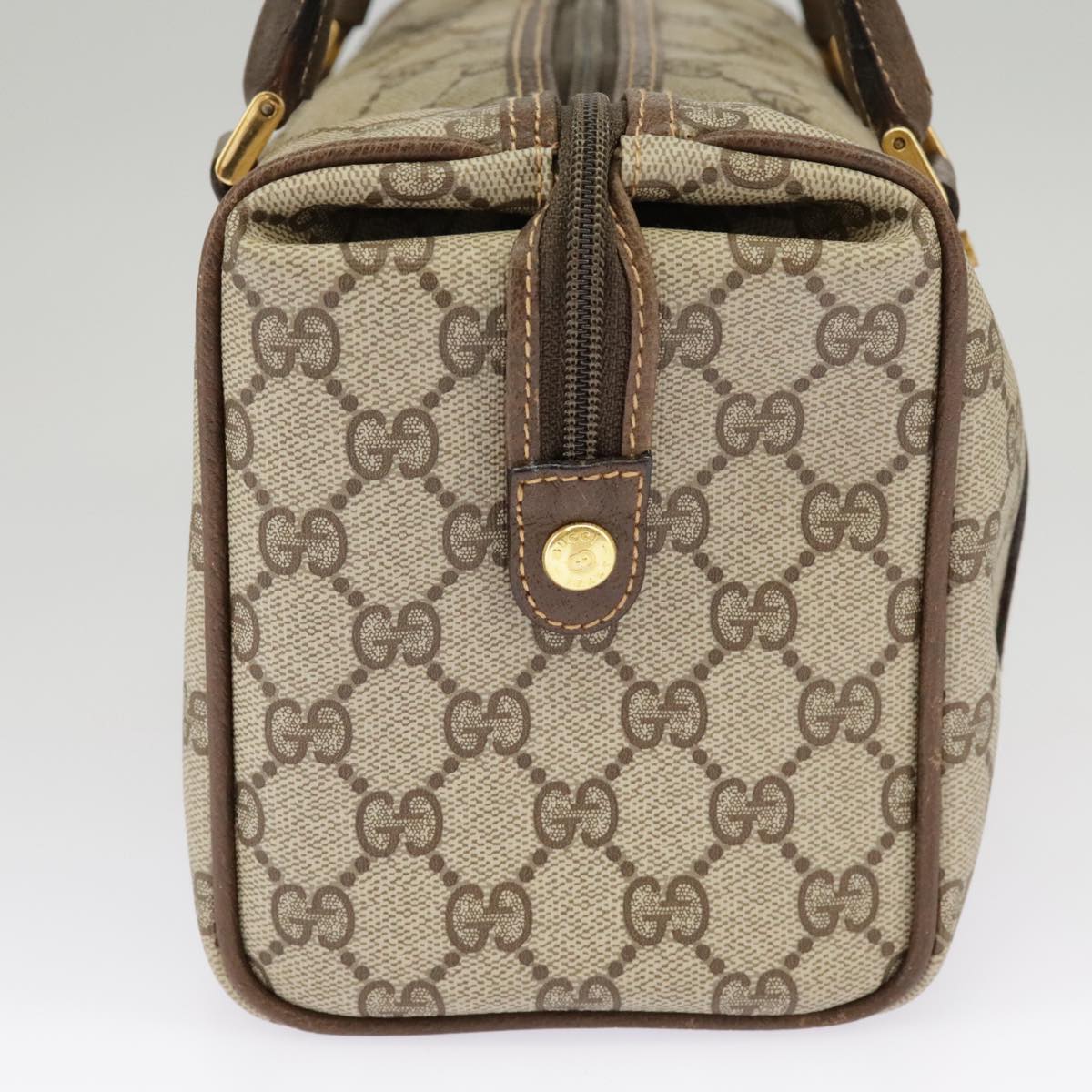 GUCCI GG Supreme Hand Bag PVC Leather Beige Gold 002 58 2140 101244