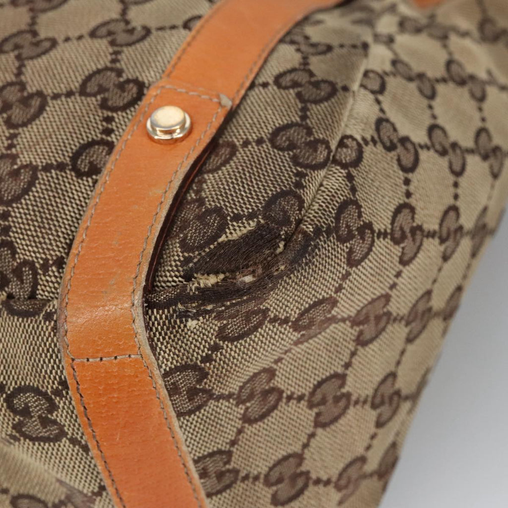 GUCCI GG Canvas Tote Bag Beige Gold 130736 101249