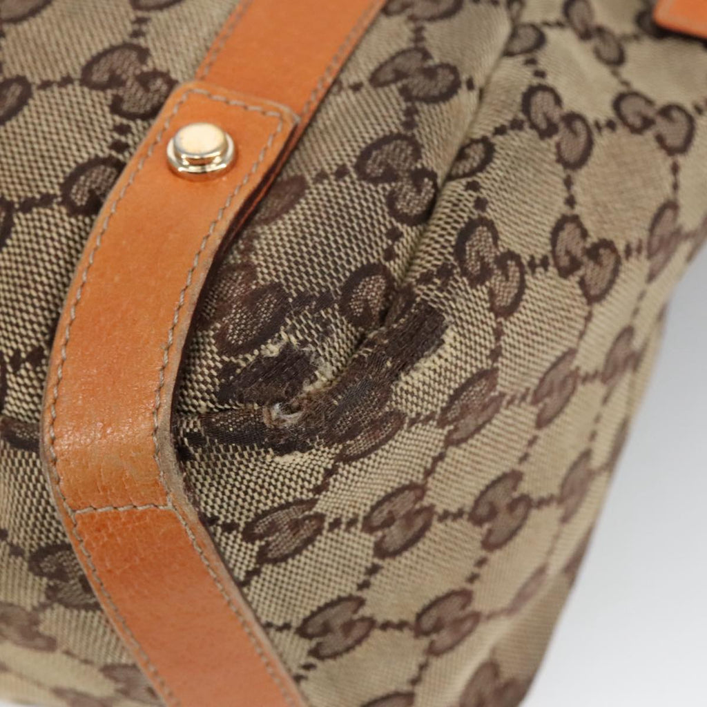 GUCCI GG Canvas Tote Bag Beige Gold 130736 101249