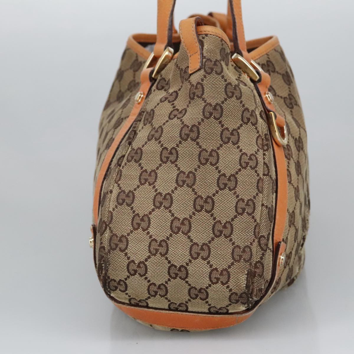 GUCCI GG Canvas Tote Bag Beige Gold 130736 101249