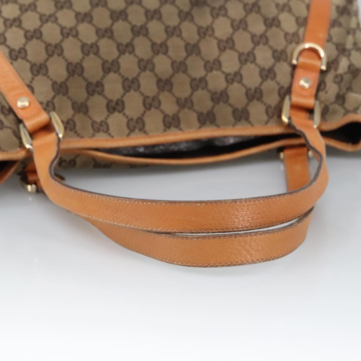 GUCCI GG Canvas Tote Bag Beige Gold 130736 101249