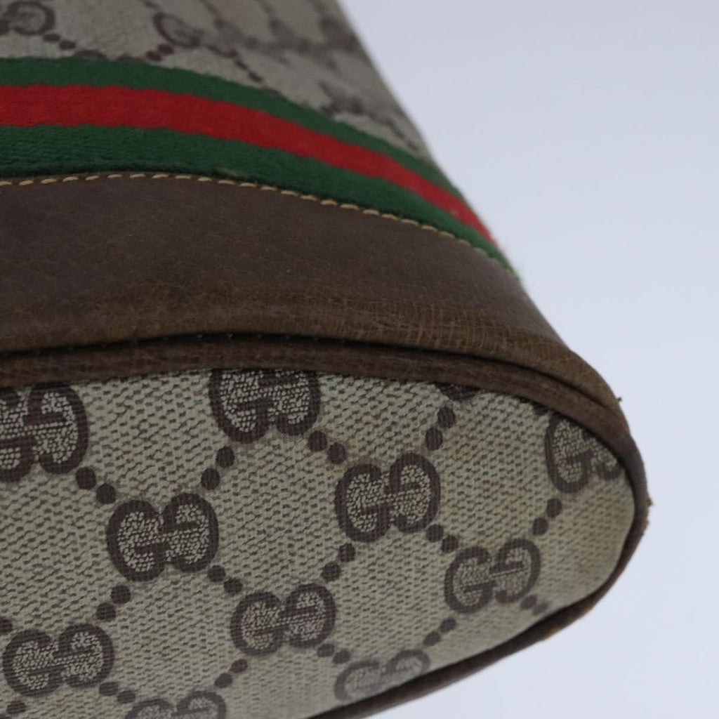 GUCCI GG Supreme Web Sherry Line Shoulder Bag PVC Beige Red Green 101272