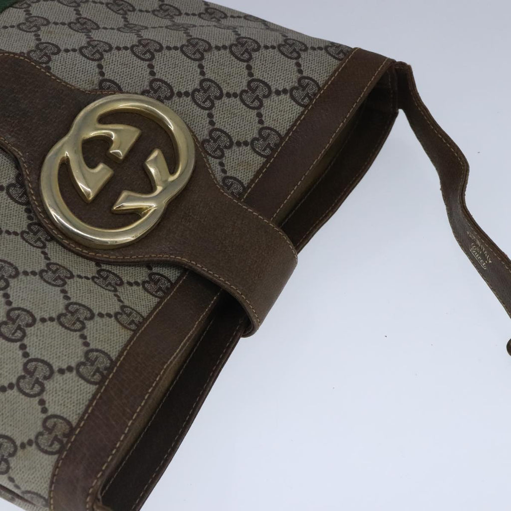 GUCCI GG Supreme Web Sherry Line Shoulder Bag PVC Beige Red Green 101272