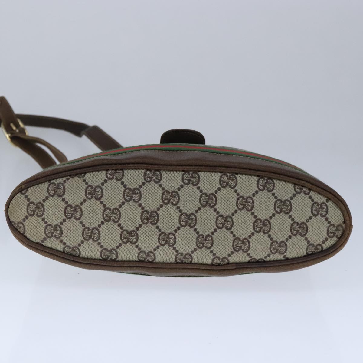 GUCCI GG Supreme Web Sherry Line Shoulder Bag PVC Beige Red Green 101272
