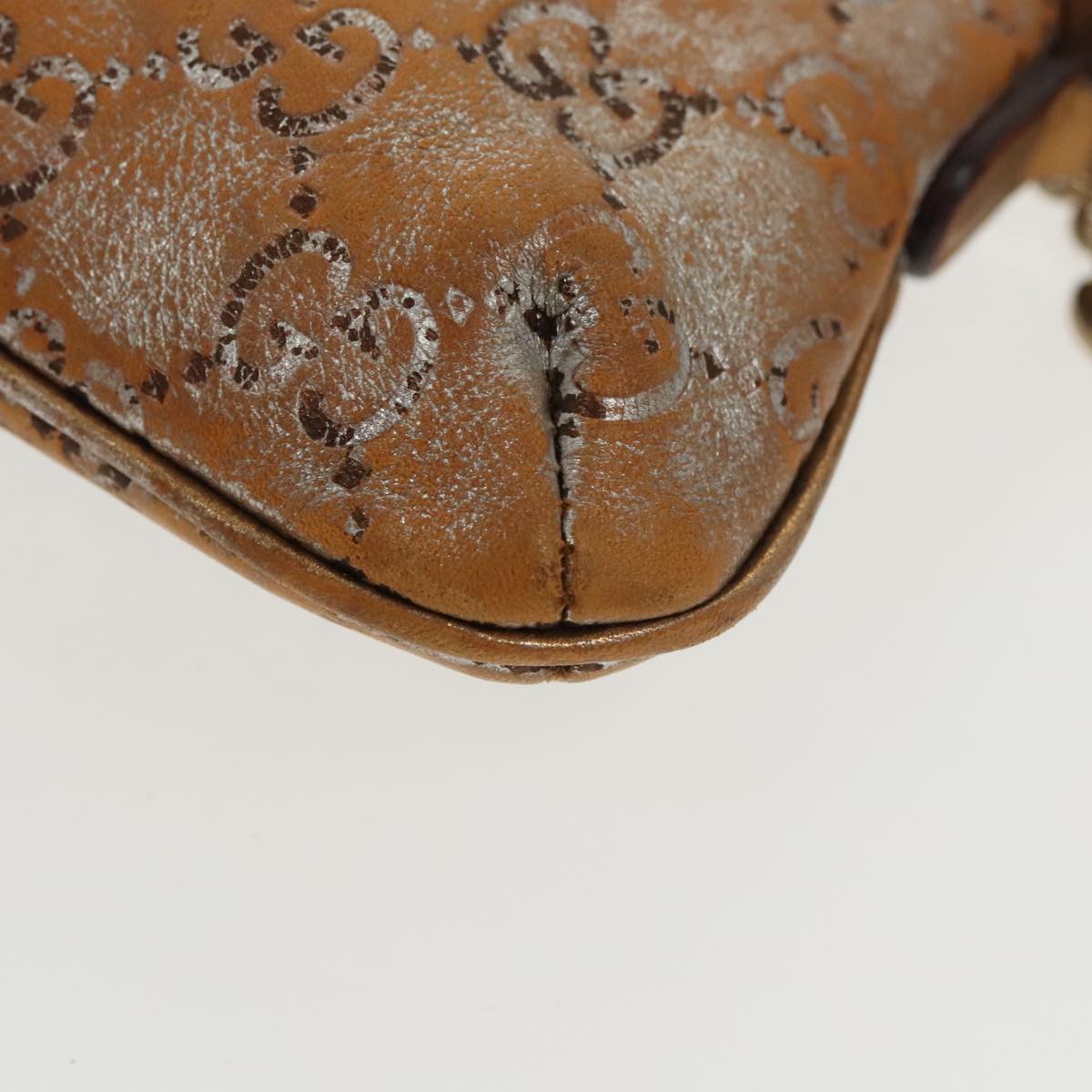 GUCCI GG Canvas Accessory Pouch Bronze Gold 153020 101273