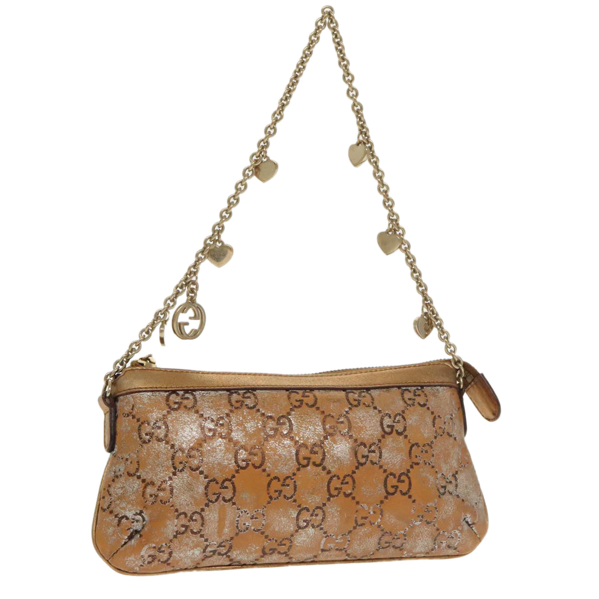 GUCCI GG Canvas Accessory Pouch Bronze Gold 153020 101273