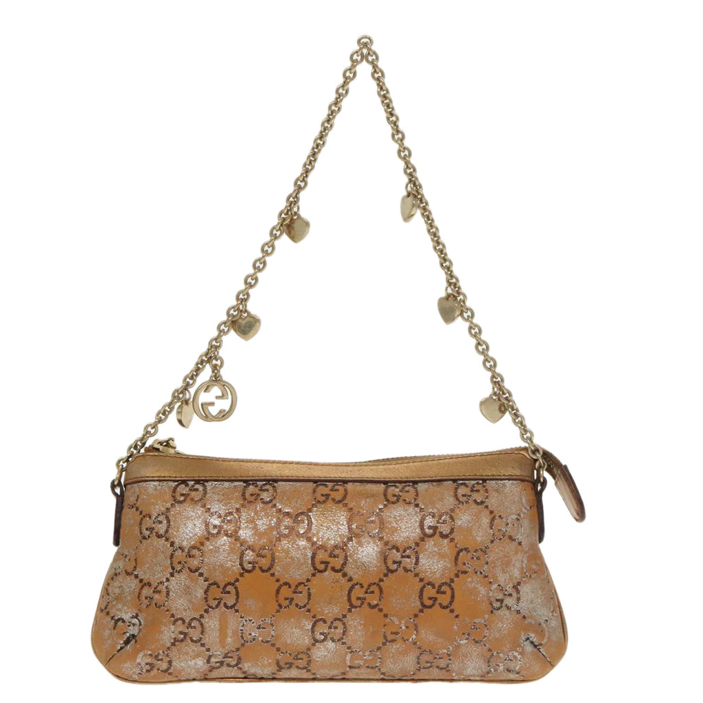 GUCCI GG Canvas Accessory Pouch Bronze Gold 153020 101273