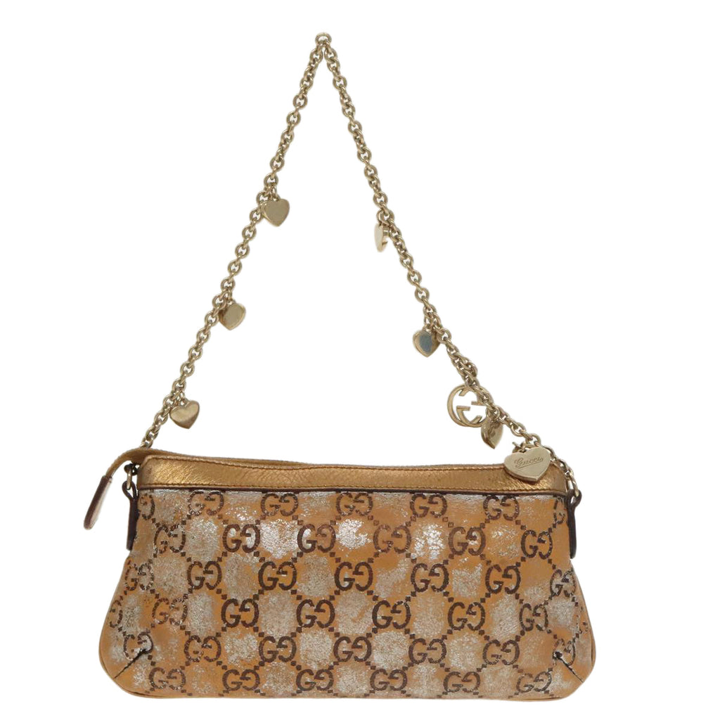 GUCCI GG Canvas Accessory Pouch Bronze Gold 153020 101273