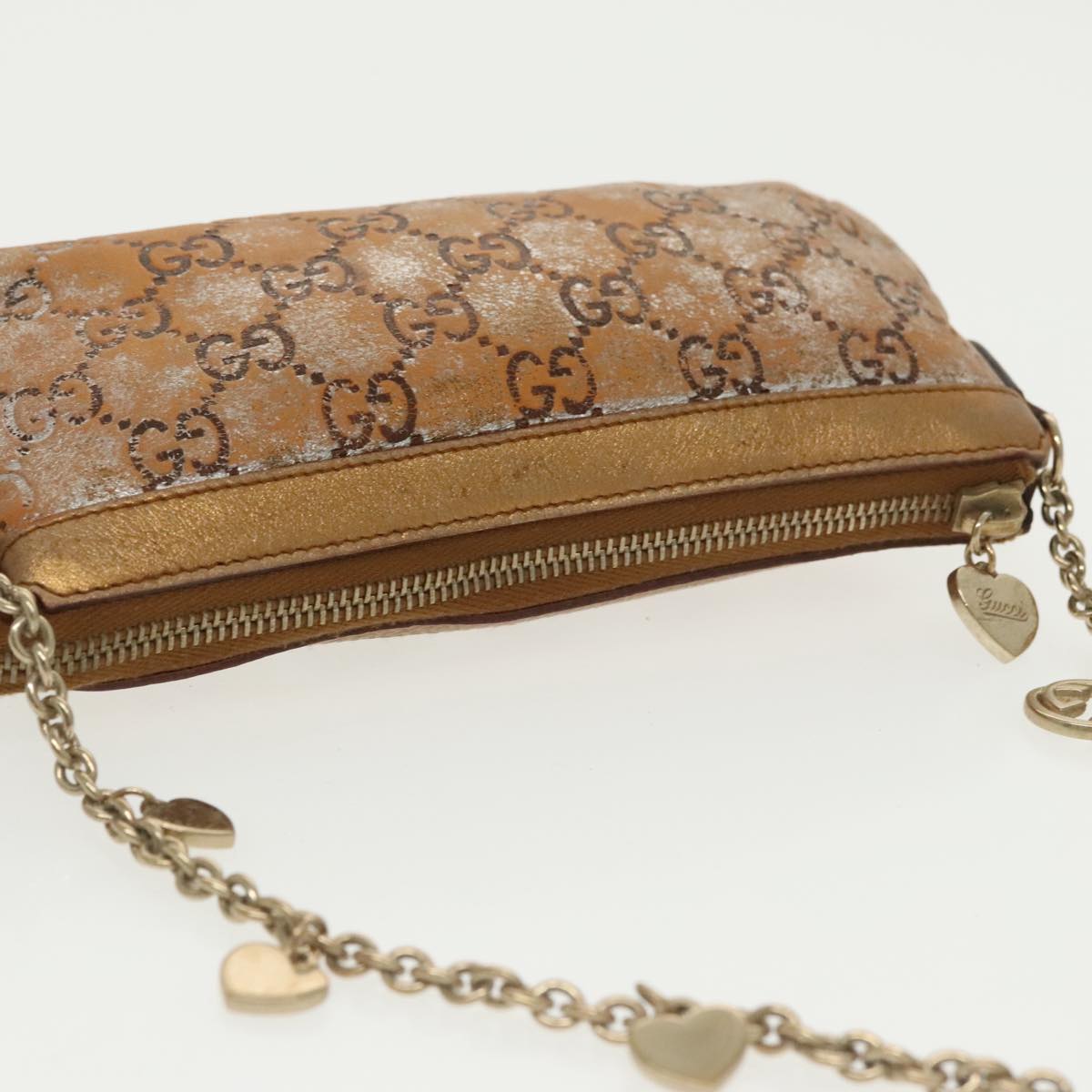 GUCCI GG Canvas Accessory Pouch Bronze Gold 153020 101273
