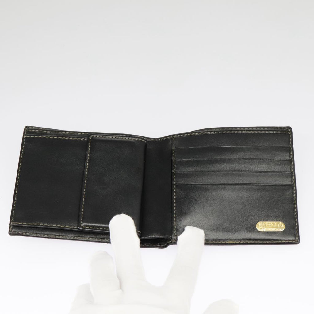 FENDI Pecan Canvas Wallet Black Brown Black Brown 101275