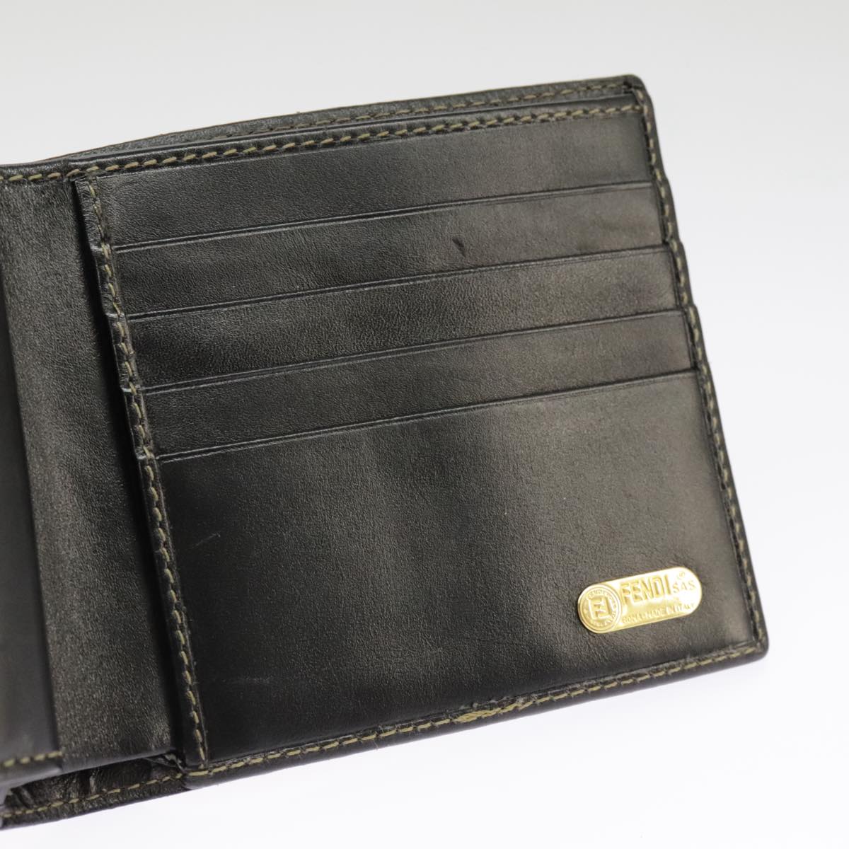 FENDI Pecan Canvas Wallet Black Brown Black Brown 101275