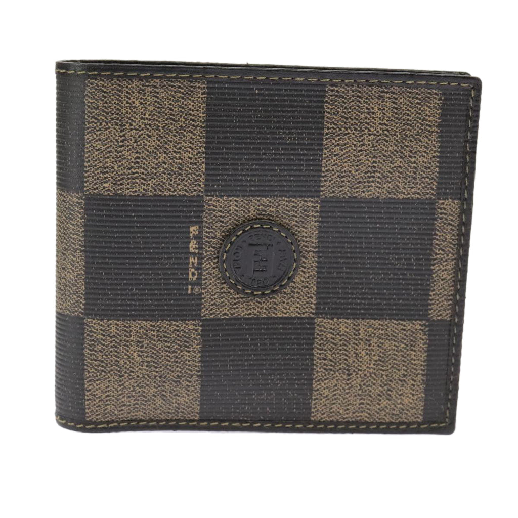FENDI Pecan Canvas Wallet Black Brown Black Brown 101275