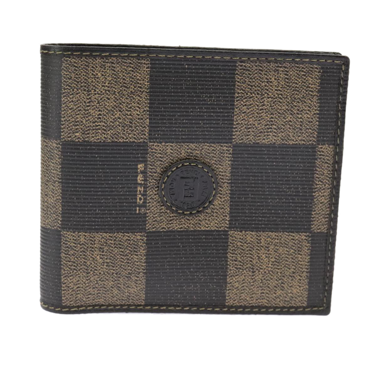 FENDI Pecan Canvas Wallet Black Brown Black Brown 101275