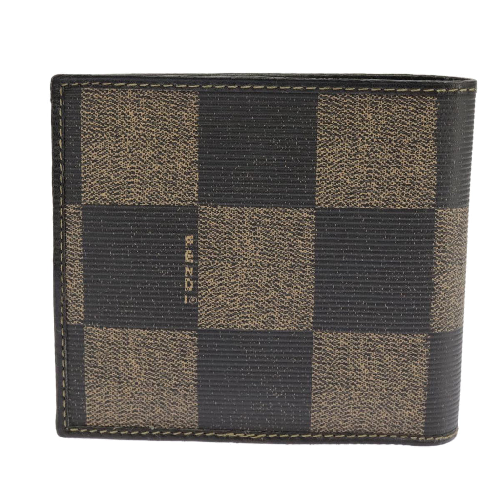 FENDI Pecan Canvas Wallet Black Brown Black Brown 101275