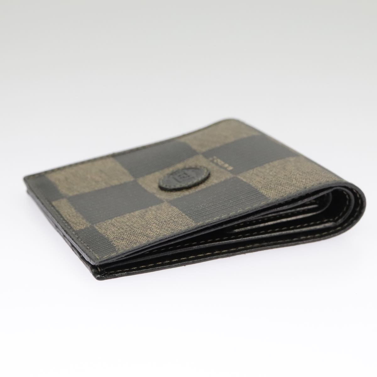 FENDI Pecan Canvas Wallet Black Brown Black Brown 101275