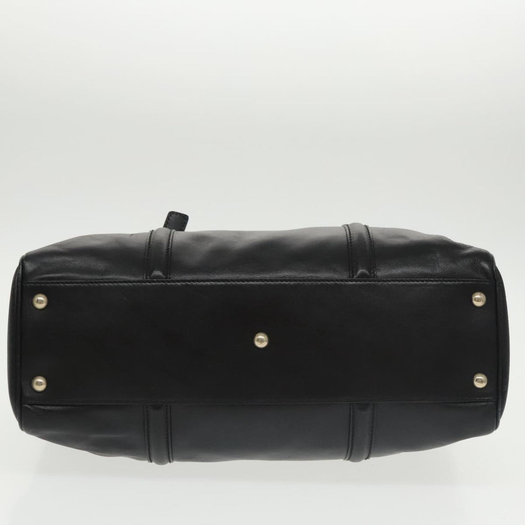 GUCCI Hand Bag Leather Gold Black 170010 101278