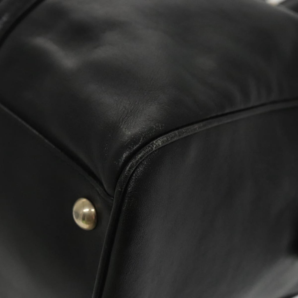 GUCCI Hand Bag Leather Gold Black 170010 101278