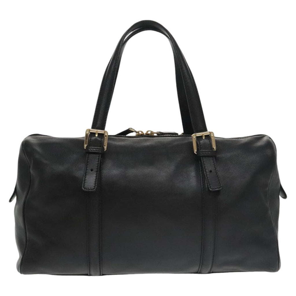 GUCCI Hand Bag Leather Gold Black 170010 101278