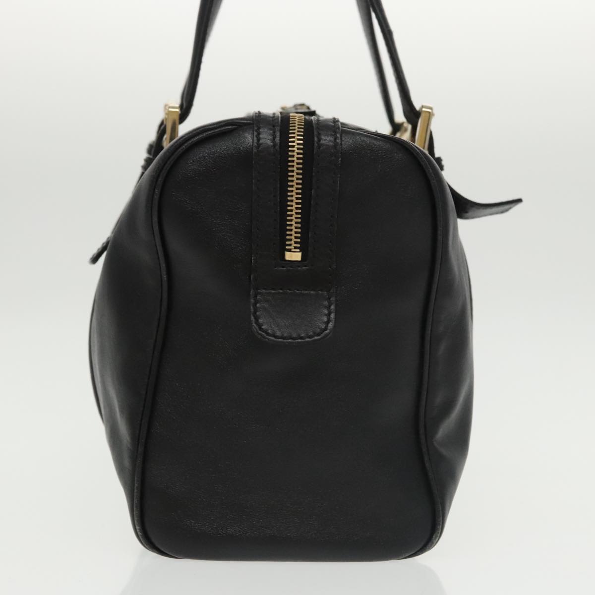 GUCCI Hand Bag Leather Gold Black 170010 101278