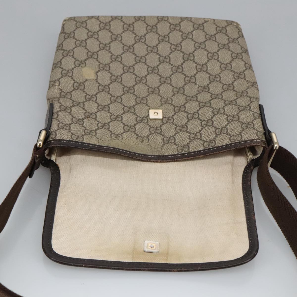 GUCCI GG Supreme Shoulder Bag PVC Beige 223666 101285