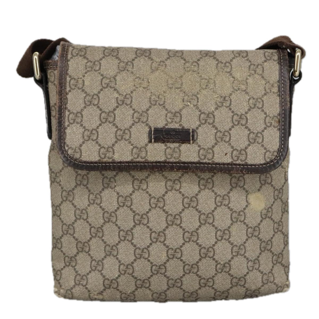 GUCCI GG Supreme Shoulder Bag PVC Beige 223666 101285