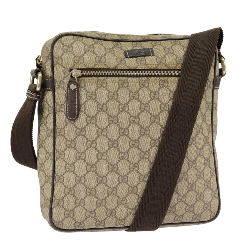 GUCCI GG Supreme Shoulder Bag PVC Beige 201448 101290
