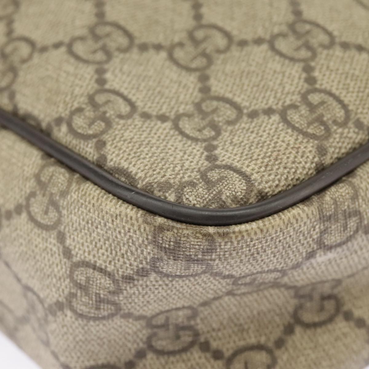 GUCCI GG Supreme Shoulder Bag PVC Beige 201448 101290