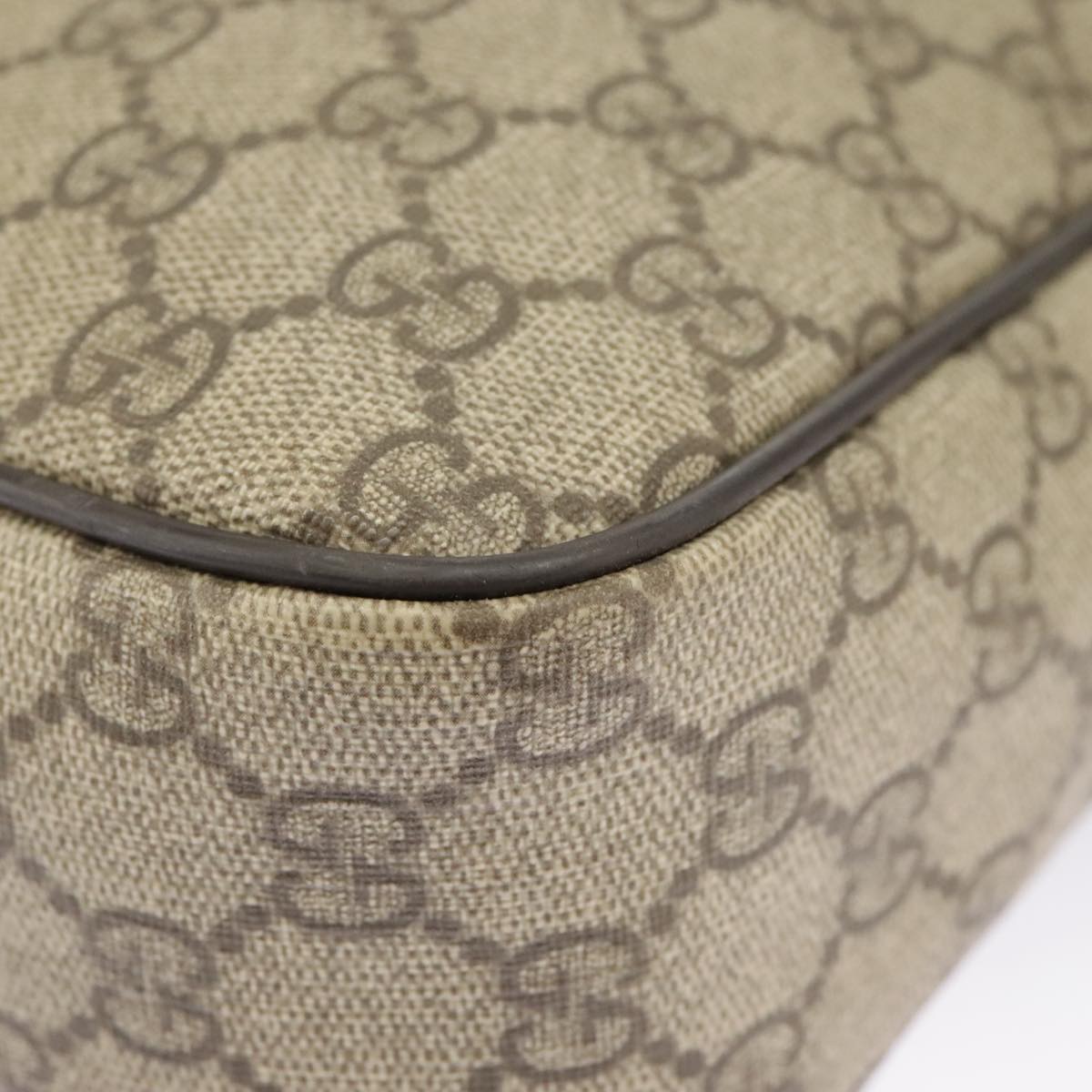 GUCCI GG Supreme Shoulder Bag PVC Beige 201448 101290