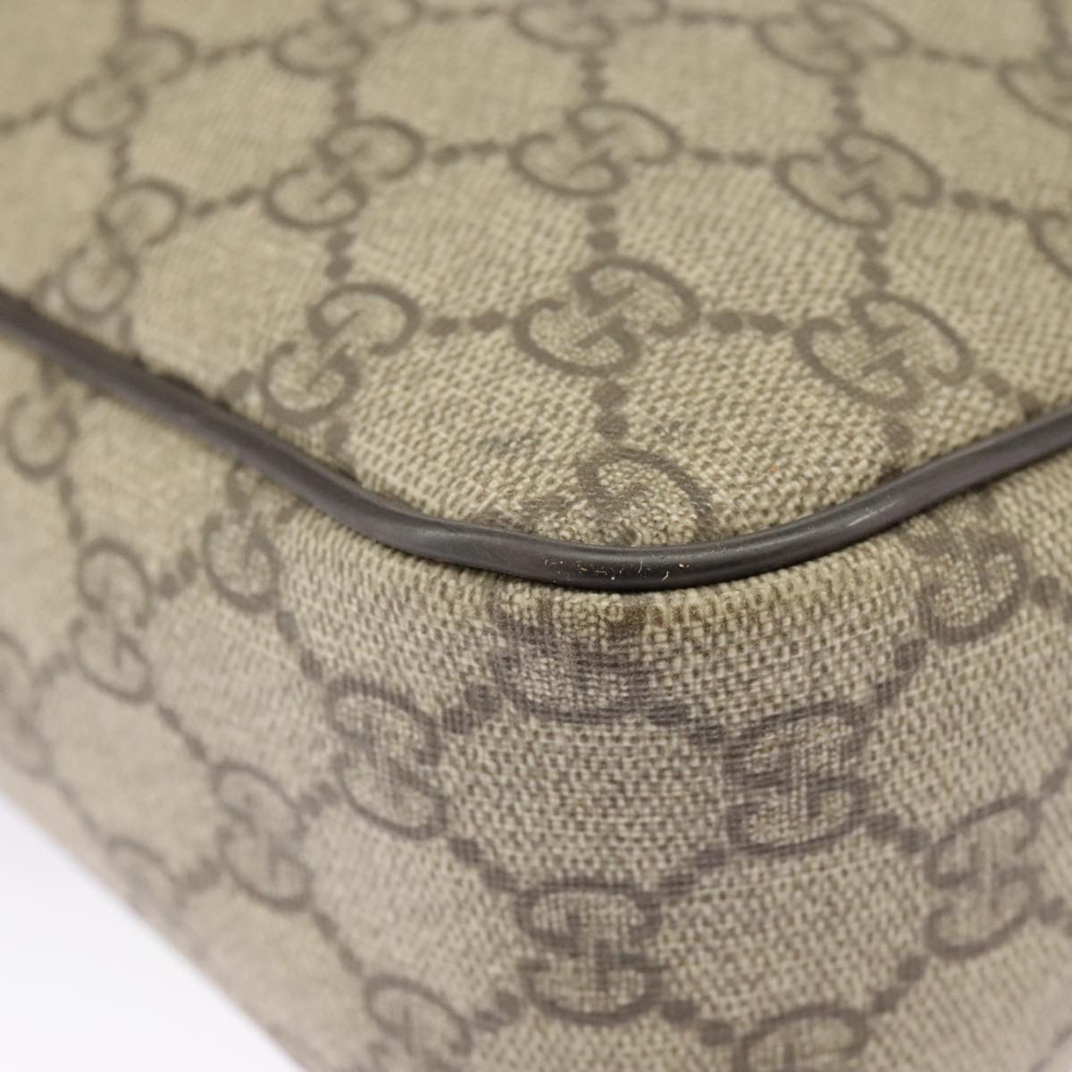 GUCCI GG Supreme Shoulder Bag PVC Beige 201448 101290