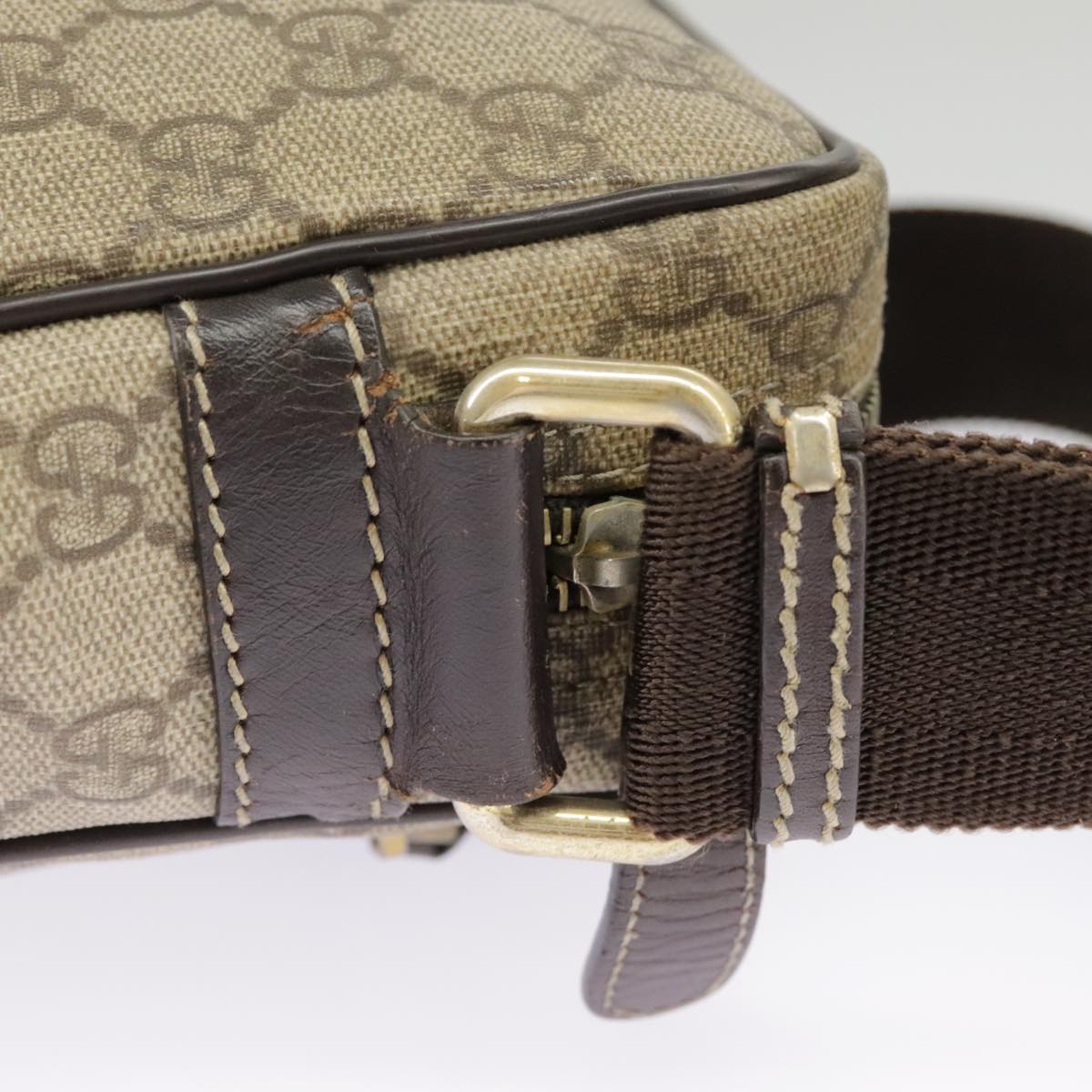 GUCCI GG Supreme Shoulder Bag PVC Beige 201448 101290