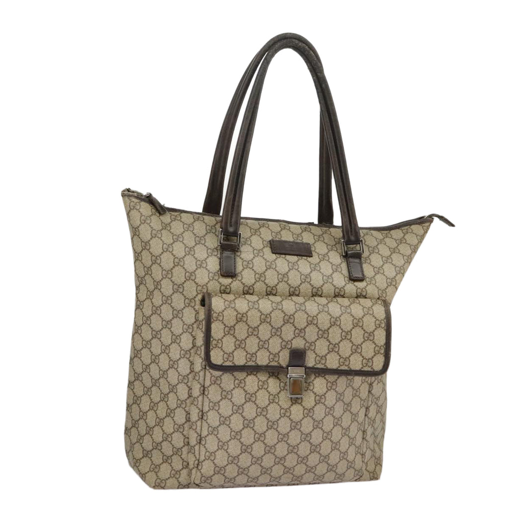 GUCCI GG Supreme Shoulder Bag PVC Beige 101291