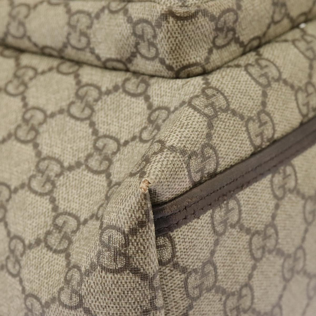 GUCCI GG Supreme Shoulder Bag PVC Beige 101291