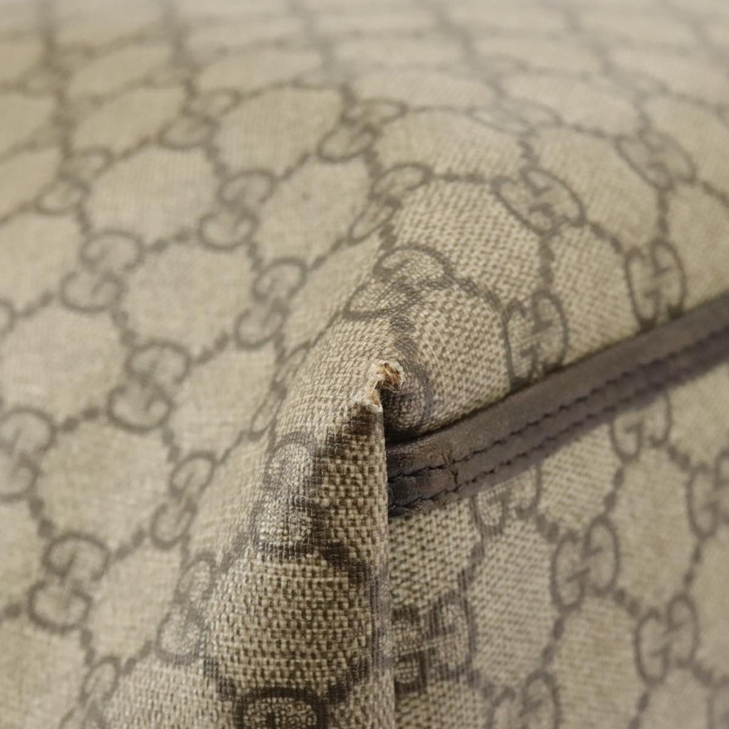 GUCCI GG Supreme Shoulder Bag PVC Beige 101291