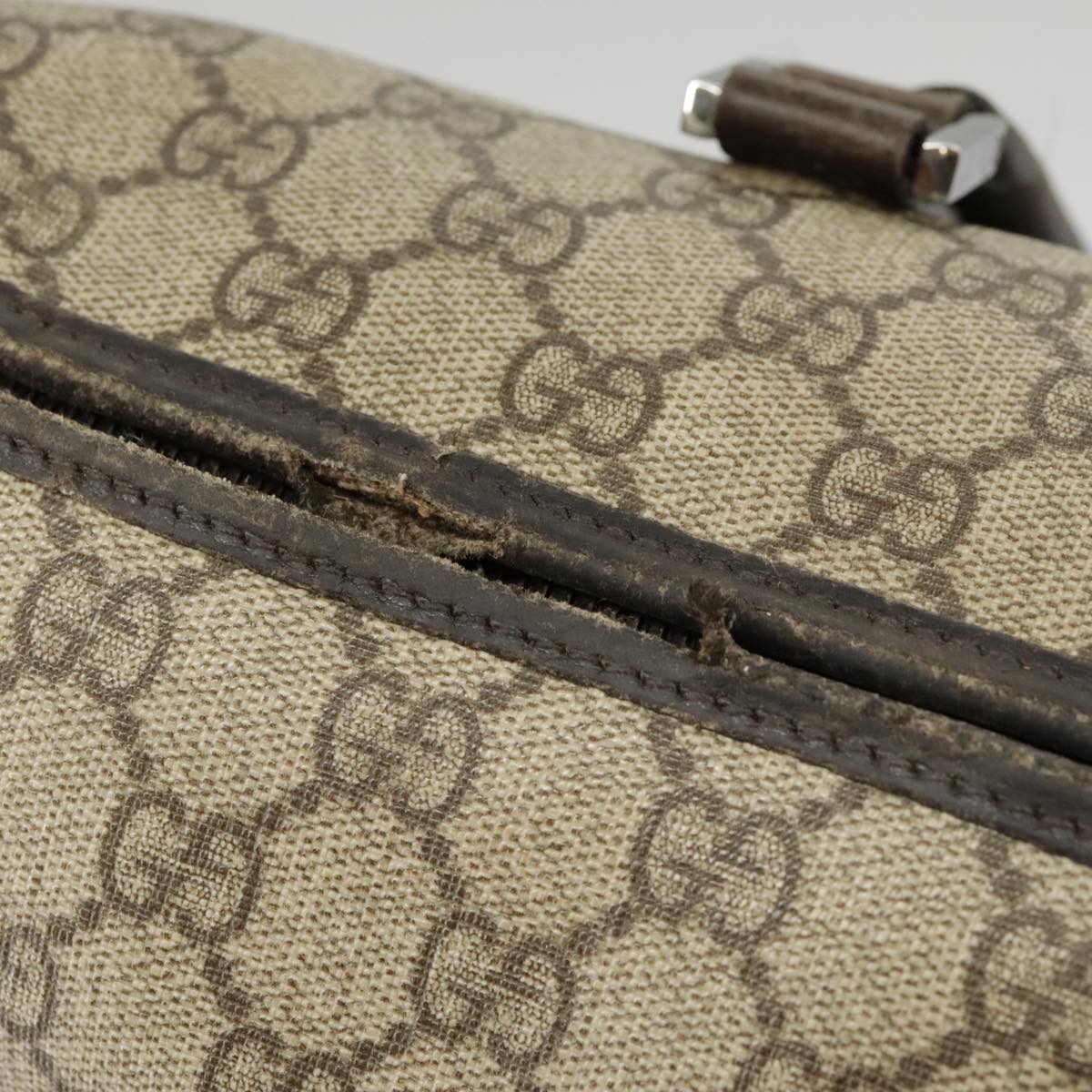 GUCCI GG Supreme Shoulder Bag PVC Beige 101291
