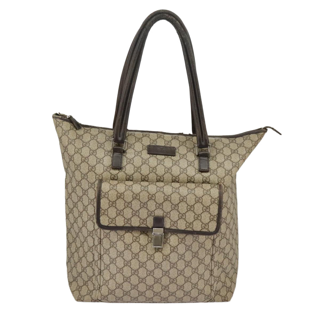 GUCCI GG Supreme Shoulder Bag PVC Beige 101291