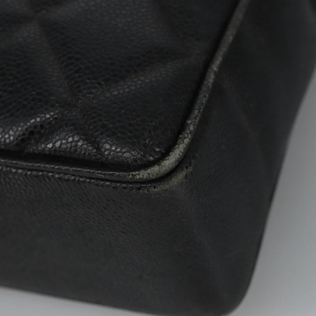 CHANEL Matelasse Hand Bag Caviar Skin Black CC 101307A