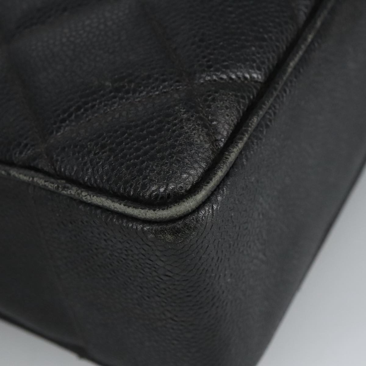 CHANEL Matelasse Hand Bag Caviar Skin Black CC 101307A