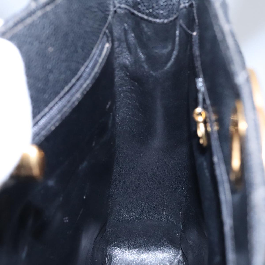 CHANEL Matelasse Hand Bag Caviar Skin Black CC 101307A