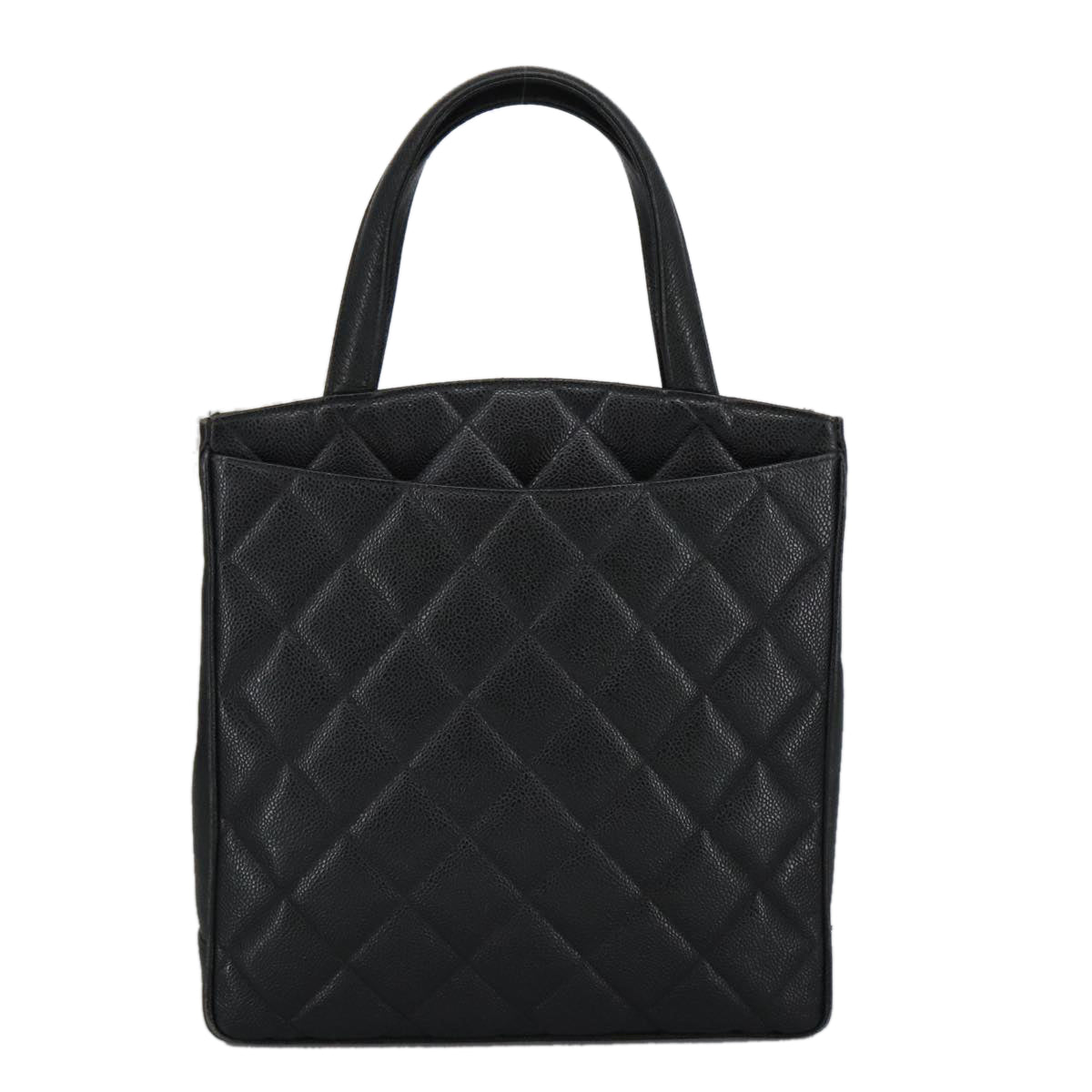 CHANEL Matelasse Hand Bag Caviar Skin Black CC 101307A