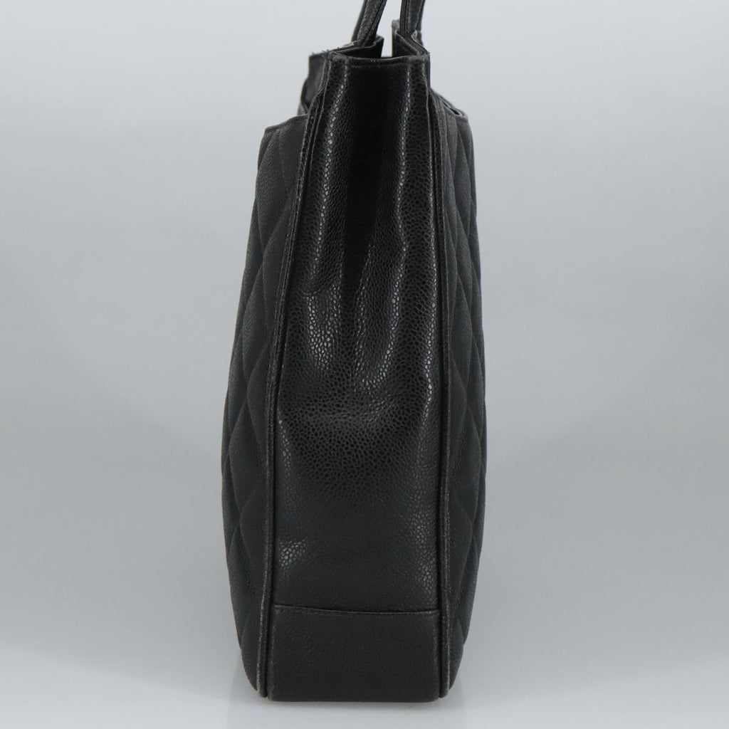 CHANEL Matelasse Hand Bag Caviar Skin Black CC 101307A