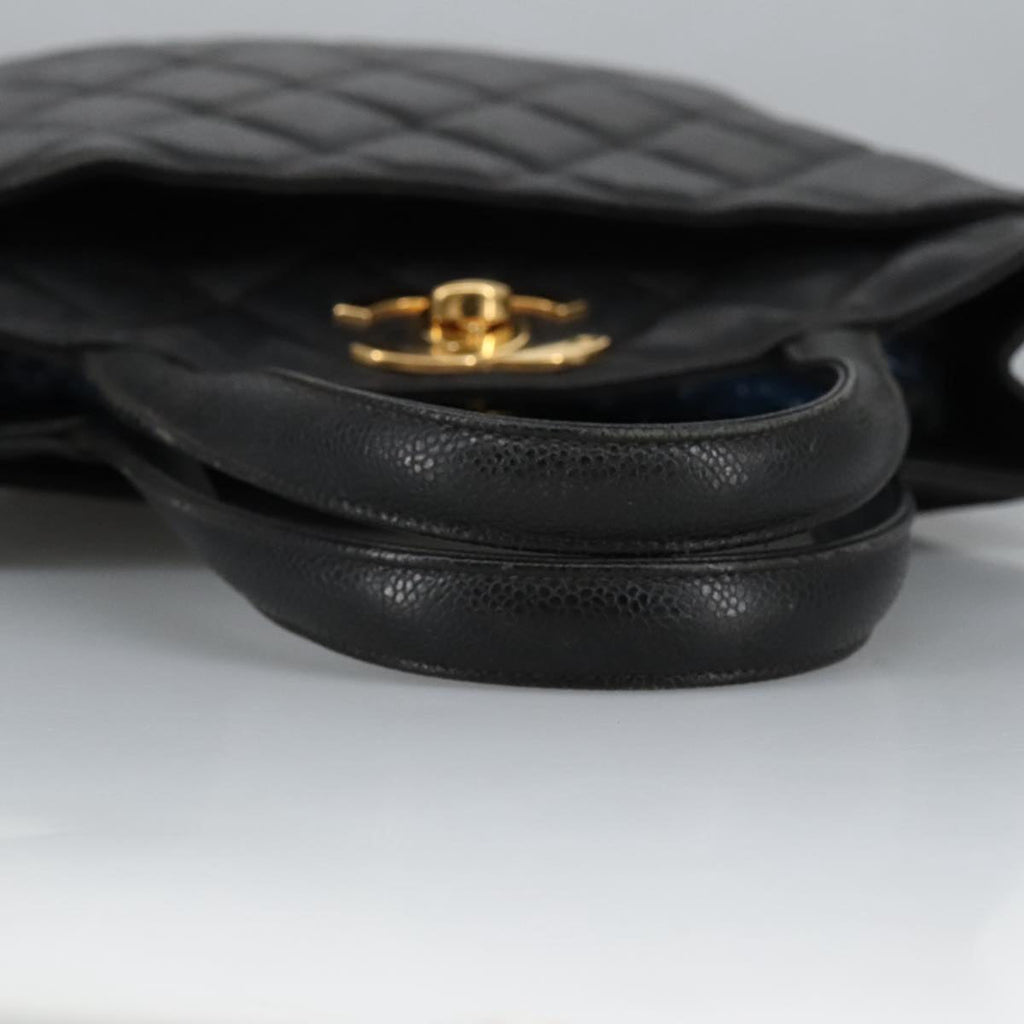 CHANEL Matelasse Hand Bag Caviar Skin Black CC 101307A