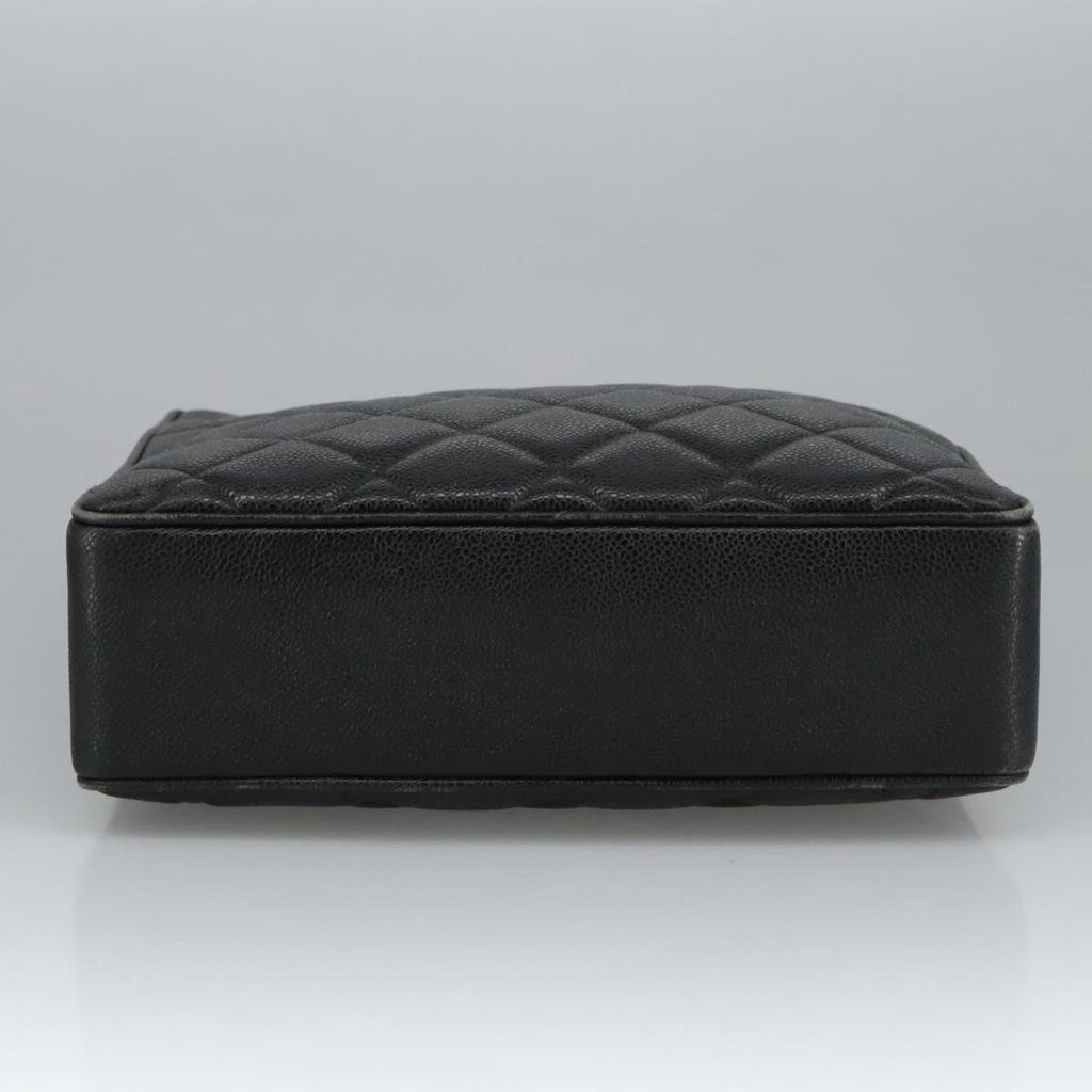 CHANEL Matelasse Hand Bag Caviar Skin Black CC 101307A