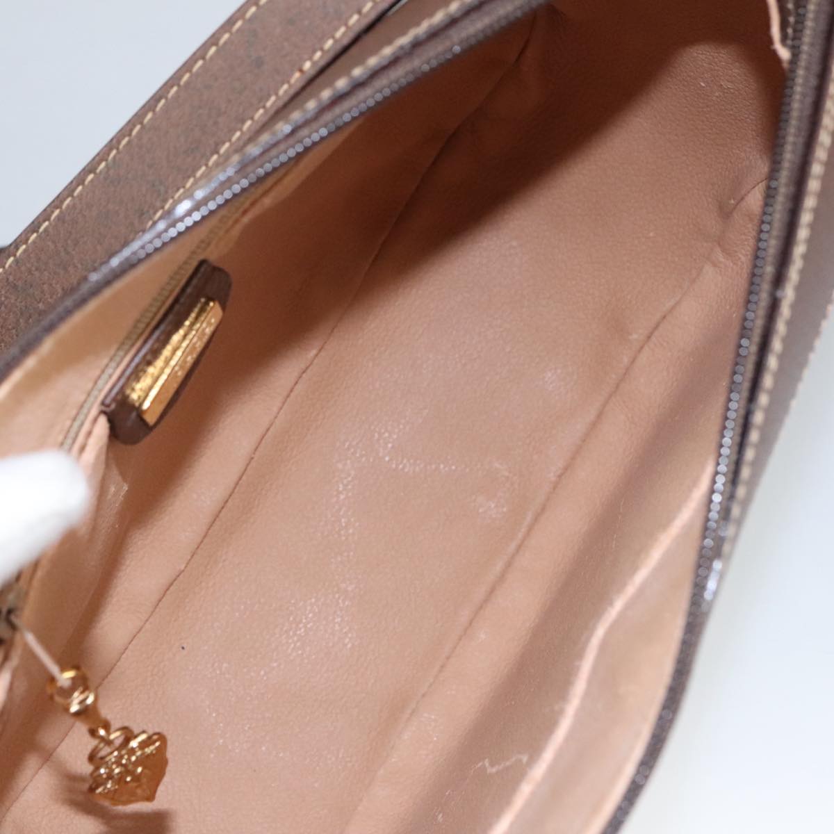 GUCCI GG Supreme Web Sherry Line Bag PVC Beige 001 123 0918 101309A